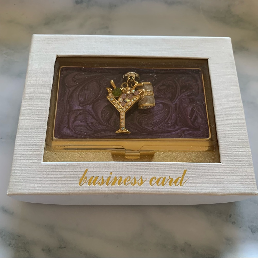 Martini glass card holder